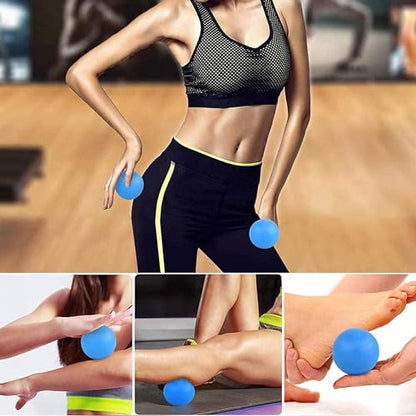 WOVTE 2 Pack Massage Lacrosse Balls for Sore Muscles, Shoulders, Neck, Back, Foot, Body, Deep Tissue, Myofascial Release, Trigger Point Therapy, Muscle Knots and Yoga Therapy (Blue) - color: Blue Blue