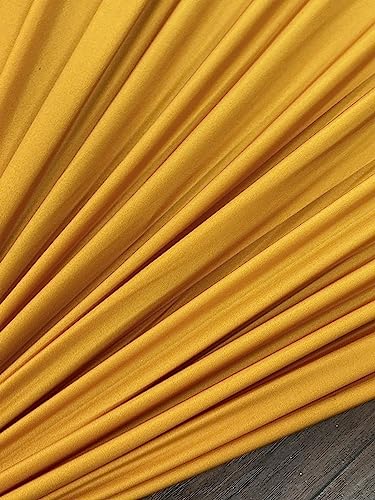 Premium Nylon Lulu Yoga Spandex Fabric - Ultra-Soft & Stretchy 4-Way Stretch Fabric by The Yard - Perfect for Activewear and Swimsuit Fabric, and More -1 Yard - 58 Inch Width (Mustard) - color: Mustard