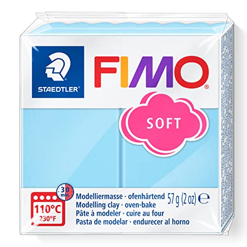 Staedtler FIMO Effects Polymer Clay - -Oven Bake Clay for Jewelry, Sculpting, Aqua Pastel 8020-305 - color: aqua, size: 57 g (Pack of 1)