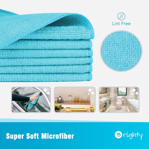Orighty Microfiber Cleaning Cloth, Cleaning Rags, 12 Pack, 12x11 in, Blue - color: Blue, size: 12 Pack