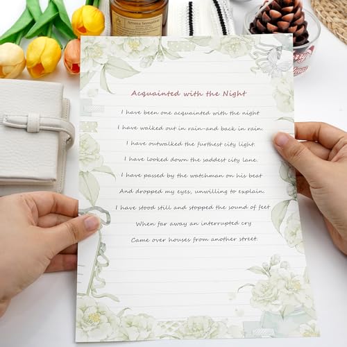 40/60 Sheets watercolor cute writing paper B5 size letter printer paper 120gsm decorative scrapbooking colored antique vintage flowers animal design Double-Sided stationery (Plant Notes) - color: Plant Notes