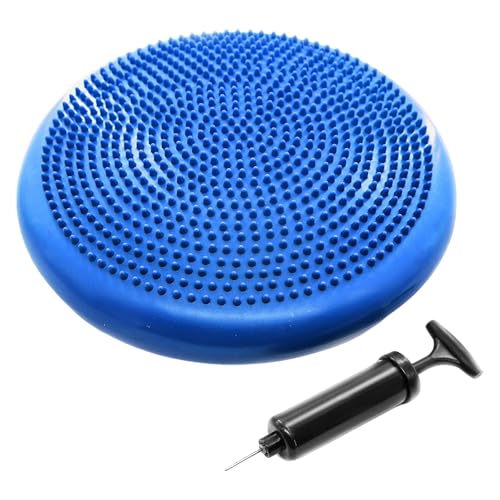 Inflated Stability Wobble Cushion, Yoga Balance Wiggle Seat Pad Disc for Pain Relief, Pelvic Floor Recovery, Rehabilitation Training - color: Blue