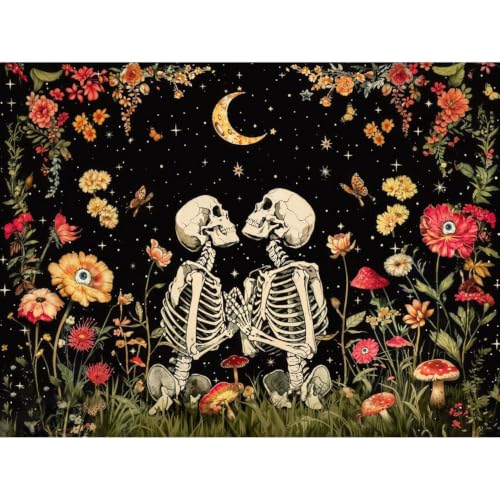 KICHANG Skull Diamond Art Kits for Adult Diamond Painting Kit for Beginner | Skeleton 5D DIY Diamond Dots Full Drill Crafts for Gem Art Dot Art for Adults Home Wall Decor for Teens Boys Girls 12x16 inch - color: DP04600