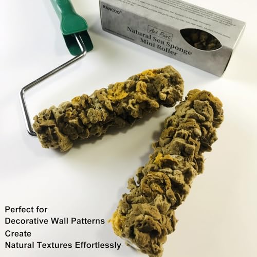 Natural Sea Sponge for Painting, 6" Texture Paint Decorative Roller | Natural Sea Sponge, Texture Paint Roller, Vivid Wall Texture, Ideal for DIY & Professional Decorative Ceiling & Wall Painting - style: XG-3880