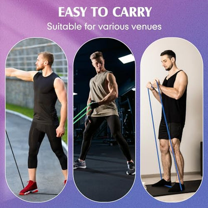 Shappy 10 Pcs Resistance Bands with Handles | Exercise Stretch Bands for Exercise, Woman Man Training Physical Therapy Workouts Fitness - color: yellow, red, green, blue, black