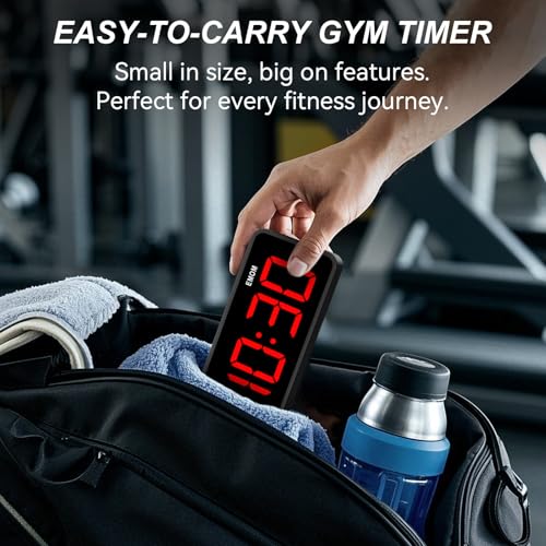Acedeck Portable Gym Timer Clock: Fitness Digital Clock with Strong Magnet - color: Black