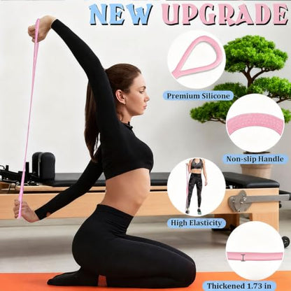 Resistance Bands with Handles,Figure 8 Resistance Band Elastic Fitness Bands Exercise Band for Home Yoga Gym Workout - color: Blue-25LB