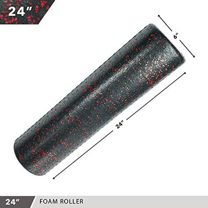 High-Density Foam Roller - color: Red Speckled, size: 24"