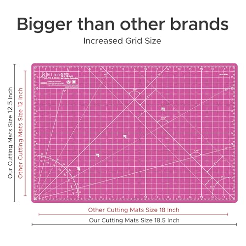 Elan Cutting Mat A3 Pink & Purple, Self Healing Cutting Mat 12x18 Inch, 5-Ply Craft Board Pink, Hobby Board for Crafts 12x18 Inch - style: 18 x 12"