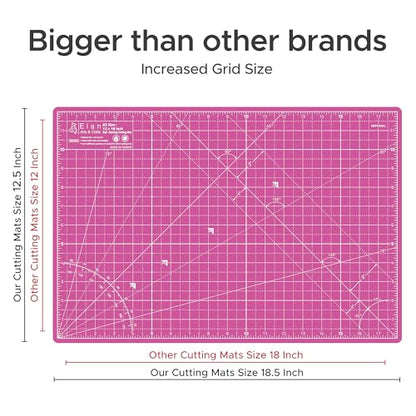 Elan Cutting Mat A3 Pink & Purple, Self Healing Cutting Mat 12x18 Inch, 5-Ply Craft Board Pink, Hobby Board for Crafts 12x18 Inch - style: 18 x 12"