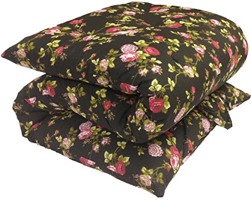 Twin Size Traditional Japanese Floor Futon Mattresses, Tatami Foldable Cushion Mats, Yoga, Meditaion 80 x 39 x 3 (Red Rose Black) - color: Red Rose Black