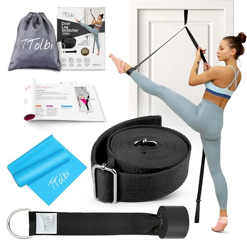 Leg Stretcher Strap with Door Anchor and Resistance Band, Splits Trainer | Home Flexibility Trainer for Splits, Ballet, Dance, Cheer, Yoga, Gymnastics, Pole and Taekwondo, Kids to Adults, All Levels - color: Classic Black