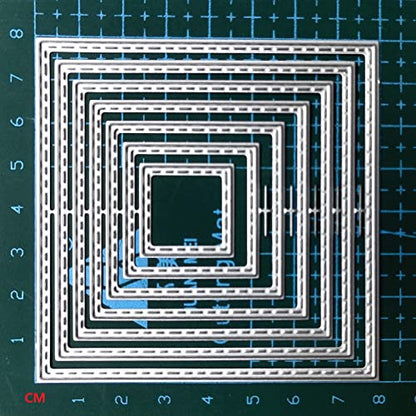 Cutting Dies Handmade DIY Paper Cards Album Decoration Stencils Template Embossing for Card Scrapbooking Craft (Square-Self) - style: Square