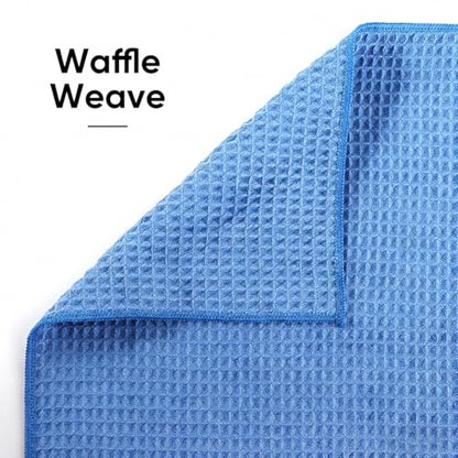 HOMEXCEL 2PK Yoga Mat Towels for Hot Workout, Ultra-Absorbent, 26.5" x 72" - color: Blue/Pink