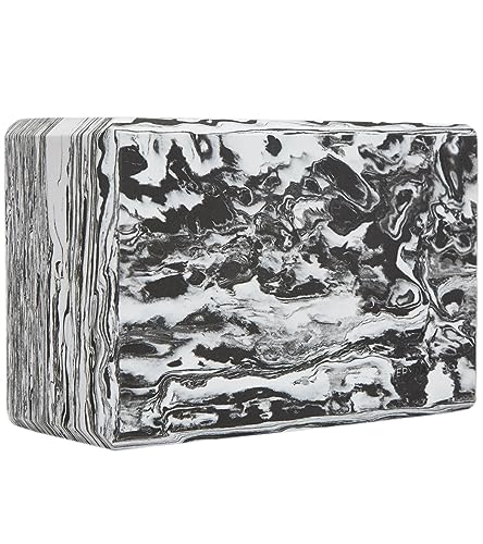 Everyday Yoga Premium Foam Block, 3in/4in/5in Thick, Multi Colors, 1 Block | Non-Slip, EVA Foam, High-density Support, Beveled Edges, Durable & Lightweight, Balance Aid, Stability & Stretching Accessory - color: Marble, size: 4 Inch Thick