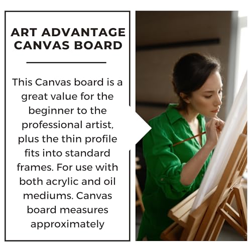 Art Advantage 9"-by-12 Canvas Board, 9x12 - size: 9-inch x 12-inch Board