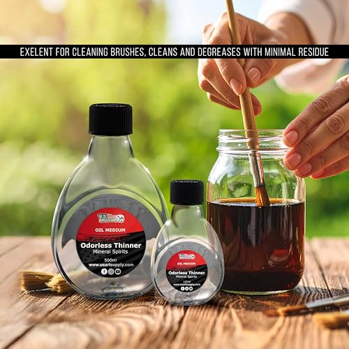 U.S. Art Supply Odorless Mineral Spirits for Cleaning 125ml | Solvent for Artists, Odorless Paint Thinner for Oil Painting - size: 4.2 Fl Oz (Pack of 1)