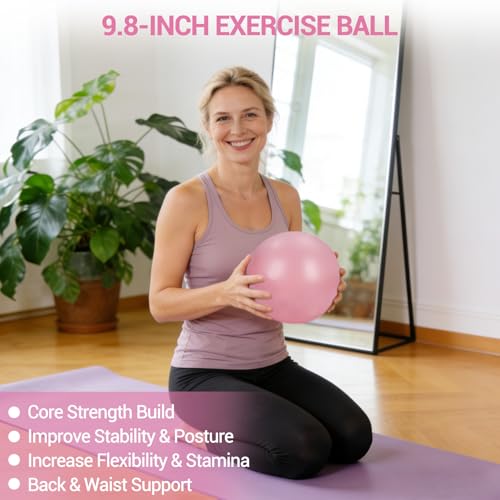 Takywep Women’s Home Pilates Starter Kit, Complete Training Set with 13 Inch Magic Pilates Circle, Mini Exercise Ball & Elastic Resistance Bands, All-in-One Fitness Accessories