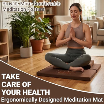 MYOYAY Meditation Cushion Set, 27.6in×27.6in Meditation Pillow for Sitting on Floor, Ergonomic Support for Yoga, Washable Cover, Large Size Floor Cushion for Yoga Mindfulness Meditation