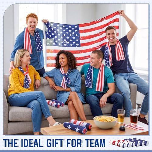 FuWeave 12 Pcs American Flag Cooling Towels Gifts 40 x 12 Inch - color: American Flag, size: 40 x 12 inches