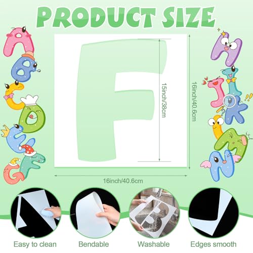 SATINIOR 16 Inch Large Letter Stencils and Numbers, 36 Pcs Reusable Alphabet Stencils Plastic Numbers Templates Craft for Wood Wall Fabric Signage Chalkboard Painting DIY Projects (Cute) - size: 16 Inch, style: Cute