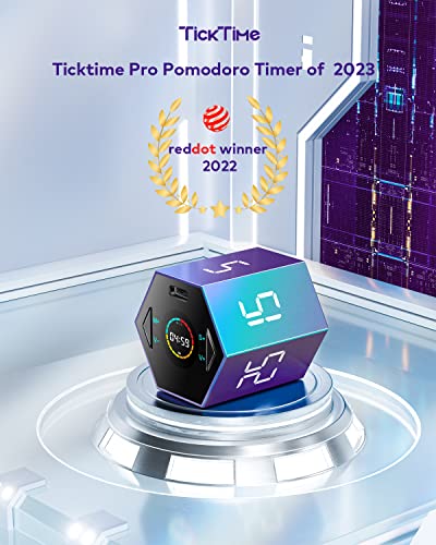Ticktime T6 Pomodoro Timer Cube for Focus, Study, Work, Task, ADHD, Kitchen - color: Violet