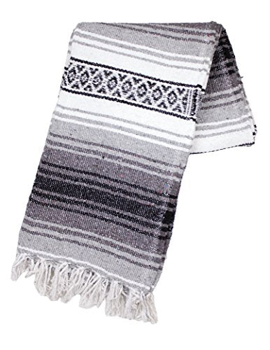 Canyon Creek Authentic Mexican Yoga Falsa Blanket (Grey) - color: Grey