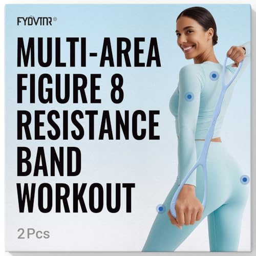 Upgraded Figure 8 Resistance Bands, Resistance Bands for Arms & Full Body Workout, Stretch Resistance Band with Handles for Yoga, Pilates, Toning, Home Fitness & Physical Therapy - color: 25LB Blue+35LB Grey