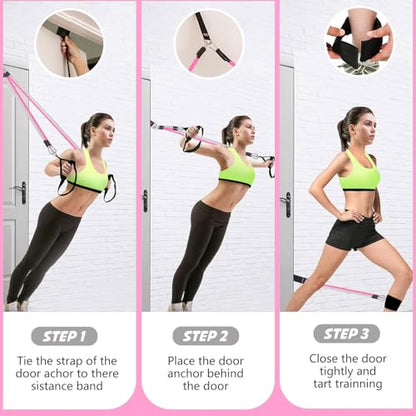 Bbtops Pilates Bar Kit with Resistance Bands,Pilates Bar with Stackable Bands Workout Equipment for Legs,Hip,Waist and Arm,Exercise Fitness Equipment for Women & Men Home Gym Yoga Pilates - color: Violet