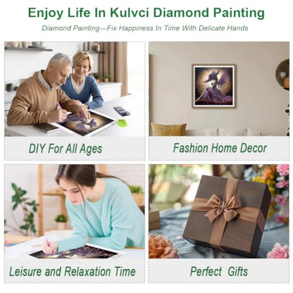 Kulvci Special Shape Women Diamond Painting Art for Adults, 12×12 inch | 5D Special Shape Diamond Art Kits for Beginners, Crystal Rhinestones Diamond Painting for Home Wall Decoration