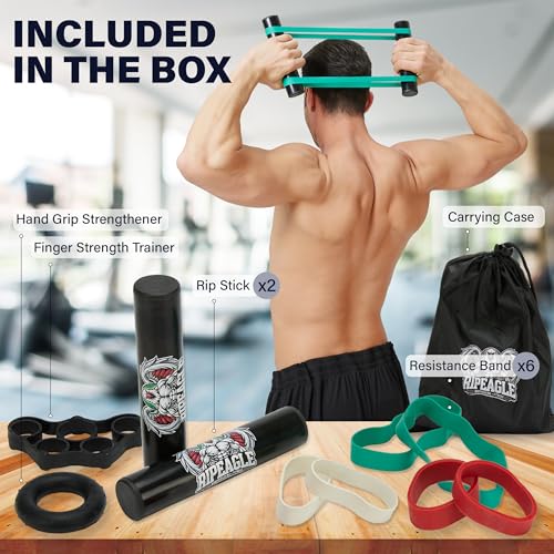 Rip Stick Workout Equipment - Adjustable Resistance Bands, Portable Upper Body Exercise Tool for Shoulder, Joint Rehab, Core, Muscle Building, Ripstick Home Gym Strength Training Accessories