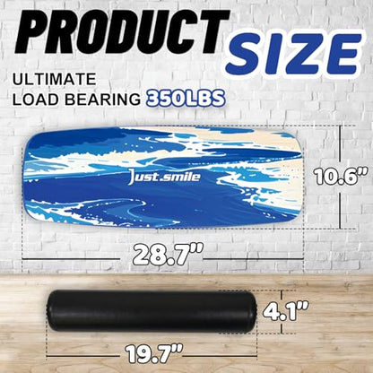 Balance Borad Sports Trainer-with Adjustable Stopper- Stability Board for Physical Therapy,Yoga,Surfing Training-Max Load 350lbs with Aiti- Slip Surface - color: Blue