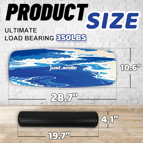 Balance Borad Sports Trainer-with Adjustable Stopper- Stability Board for Physical Therapy,Yoga,Surfing Training-Max Load 350lbs with Aiti- Slip Surface - color: Blue