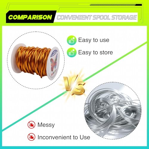 Aluminum Craft Wire,8 Gauge (3mm) Golden Yellow Bendable Wire,32 Feet Continuous Roll for Jewelry Making,Sculpting,Floral & Armature Projects - size: 8 Gauge 32FT, style: Golden Yellow