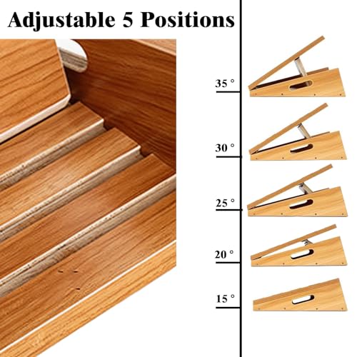 Adjustable Wooden Slant Board, Portable Full-Coverage Stretch Board