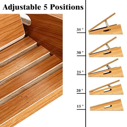 Adjustable Wooden Slant Board, Portable Full-Coverage Stretch Board