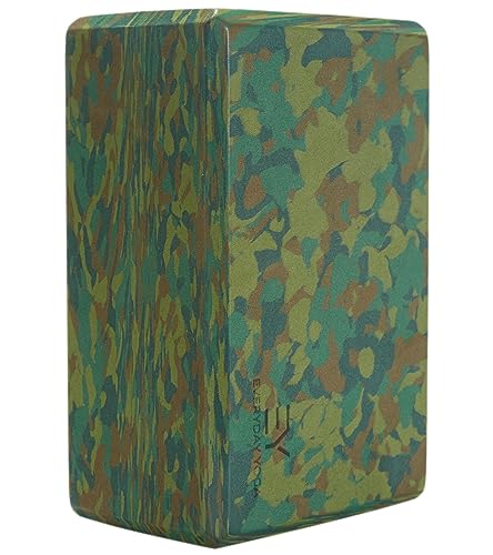Everyday Yoga Premium Foam Block, 3in/4in/5in Thick, Multi Colors, 1 Block | Non-Slip, EVA Foam, High-density Support, Beveled Edges, Durable & Lightweight, Balance Aid, Stability & Stretching Accessory - color: Heritage Camo, size: 4 Inch Thick