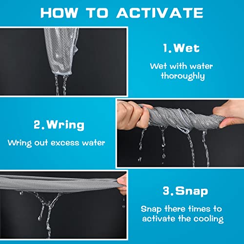 Bencailor 4 Pcs Cooling Towel,Black and Gray, Classic Style - color: Black and Gray, style: Classic