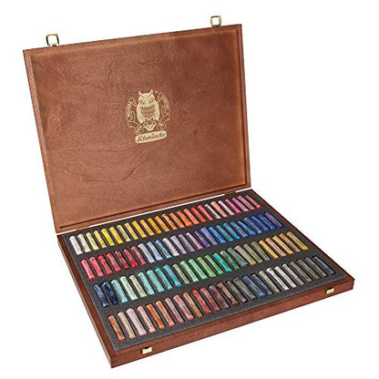 Schmincke - Pastel, Set of 100 colors, 77 100 097, Wooden box with 100 pastel pencils, handmade pastels, brilliant, velvet matt, highest lightfast colors - size: 1 Count (Pack of 1)