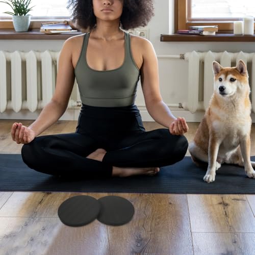 Toddmomy 2PCS Thick Eco TPE Yoga Knee Pads, Non-Slip Workout Cushion for Gardening Protection(Black, 17.5x17.5x4cm)