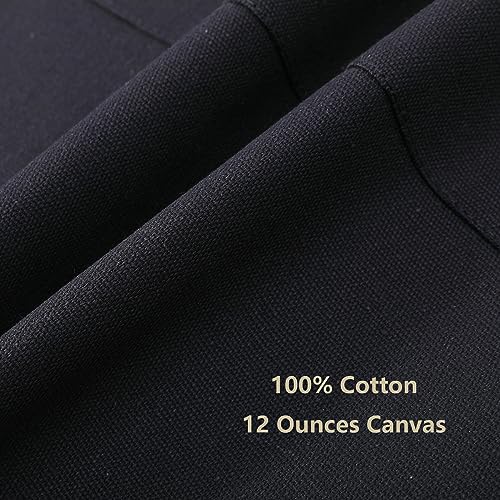 AFUN Chef Aprons for Women Men with Oversized Pockets, 12-Ounce Cotton Canvas Cross Back Water Repellent Apron (Black) - color: Black