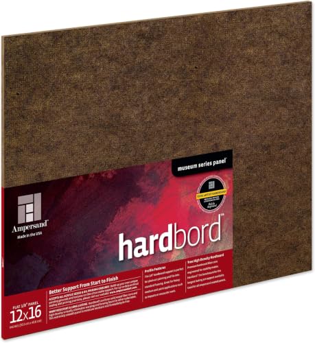 Ampersand Museum Series Hardbord for Painting and Mounting, 1/8 Inch Depth, 12X16 Inch (AMHB12) (Pack of 12) - color: 1/8 Inch Flat Profile, size: 12X16 (Pack of 12)