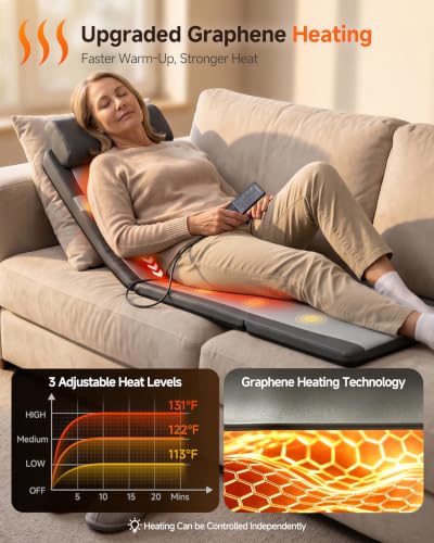Snailax 2026 Shiatsu Massage Mat with Heat,Vibration Full Body Massager