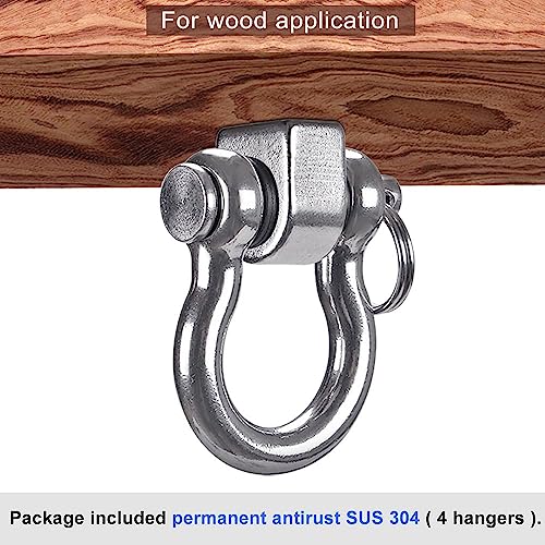 SELEWARE Heavy Duty Swing Hanger, 4 Pack Porch Swing Hardware - color: U (5 Inch, 4 Pack)