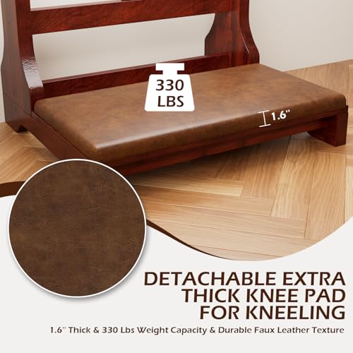 AECOJOY Prayer Kneeler Bench, Prayer Stool with Cushion & Storage Drawer