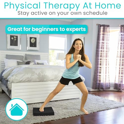 Vive Balance Pad - Foam Large Yoga Mat Trainer for Physical Therapy, Stability Workout, Knee and Ankle Exercise, Strength Training, Rehab - Chair Cushion for Adults, Kids, and Travel - color: Midnight Black