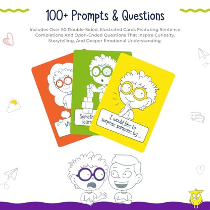 Open The Joy Let's Talk Conversation Starter Cards for Kids | 100+ Prompts & Questions to Build Emotional Intelligence, Communication, and Social Skills | Fun Family & Classroom Game | Ages 4+