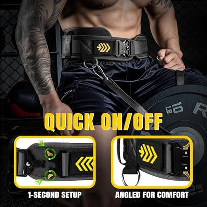 MANUEKLEAR 2-in-1 Weightlifting Belt & Dip Belt with 36.7 IN Rope, Double-Layer Weight Lifting Belts, Powerlifting Gym Weighted Belt for Pull Up Squat - color: Midnight Black, size: M(30-33in)