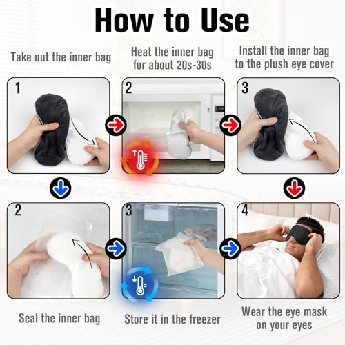 BeHoomi Cooling & Heated Eye Mask, Weighted Eye Mask for Sleeping, Black - color: Black