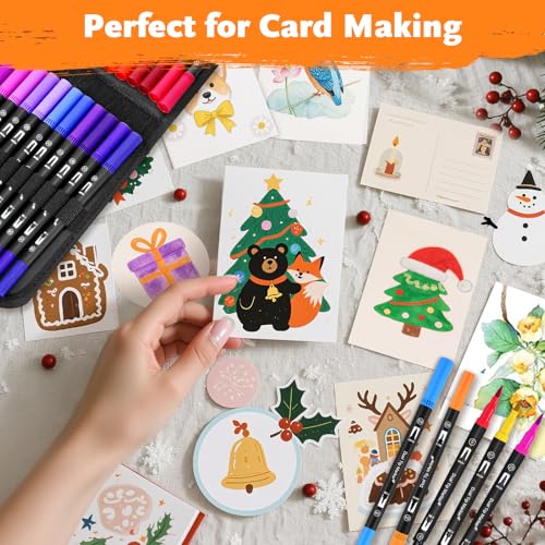 IVSUN 128 Colors Art Markers Set + 18 Super Golden Metallic Markers
